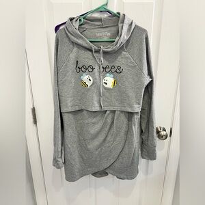Latched mama boo bees peplum hoodie. L